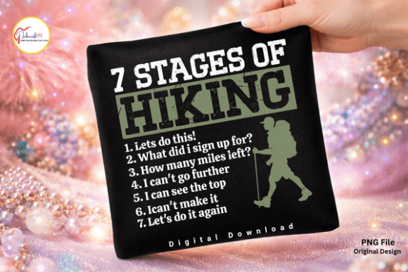7 Stages of Hiking PNG: Capture Trail Humor