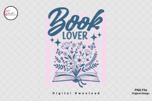 Book Lover PNG: Floral Reading Design for Creative Projects