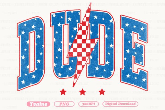Celebrate with Style: The 4th of July PNG Dude Patriotic Varsity Design
