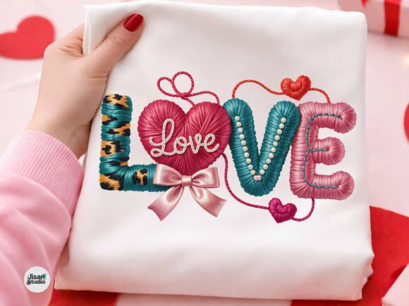 Coquette Love Bow Faux Yarn Valentine: A Design Asset for Personal Projects