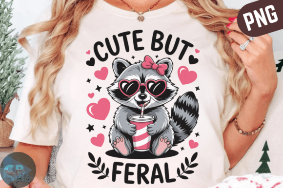 Cute but Feral Raccoon Pink Glasses PNG: A Design Asset with Attitude