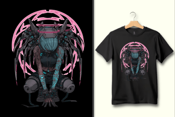 Cyberpunk Warrior with Halo and Tentacle: Bold Design Decoded