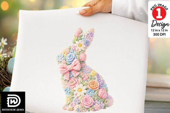 Embrace the Charm of the Faux Yarn Easter Bunny PNG