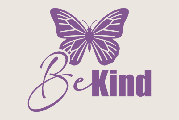 Purple Butterfly Be Kind Vector: A Design for Positive Impact