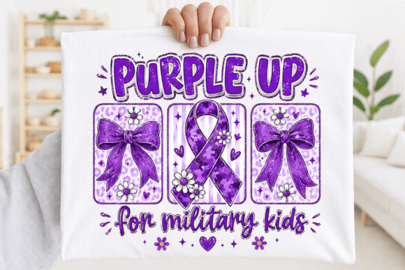 Purple Up Military Kids PNG: A Heartfelt Design Asset