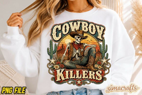 Retro Cowboy Killers Western PNG: Bold Design for the Modern Maverick