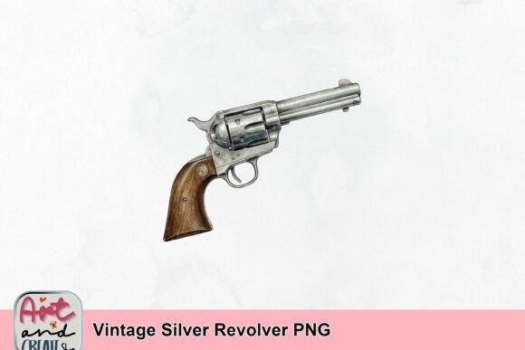 Vintage Silver Revolver PNG: A Design Asset With Character